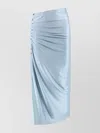 Rabanne Embellished Button Jersey Skirt In Blue