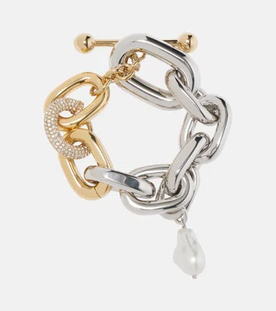 Rabanne Embellished Chain Bracelet In Gold