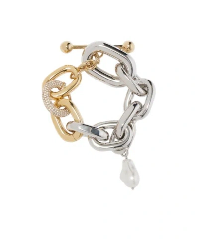 Rabanne Embellished Chain Bracelet In Metallic