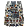 Rabanne Embellished Chainmail Mini Skirt In Orange/silver Tone