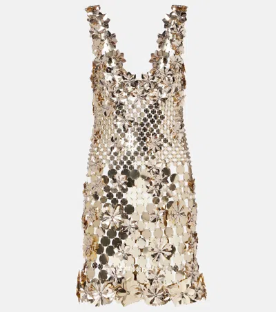 Rabanne Embellished Chainmail Minidress In Gold