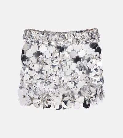 Rabanne Embellished Chainmail Miniskirt In Silver
