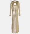 Rabanne Embellished Metallic Maxi Dress In Gold