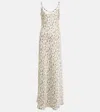 Rabanne Maxi Dress With Floral Print In Ivory Xs Rose Garden
