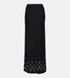 Rabanne Jupe Eyelet-embellished Jersey Maxi Skirt In Black