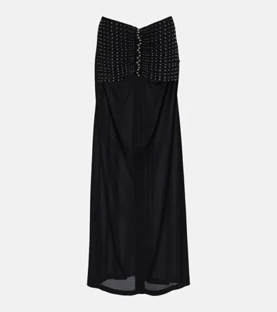Rabanne Embellished Midi Dress In Black