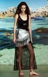 Rabanne Embellished Mesh Maxi Dress In Black