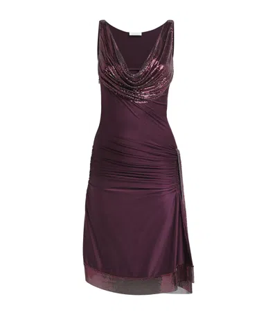 Rabanne Embellished Midi Dress In Purple