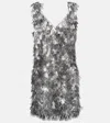 Rabanne Fringed Chainmail Mini Dress In Silver