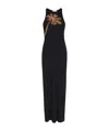 Rabanne Embellished Ribbed Stretch-cotton Midi Dress In Black