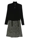 Rabanne Embellished Self-tie Dress In Black