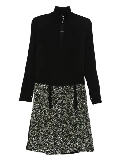 Rabanne Embellished Self-tie Dress In Black