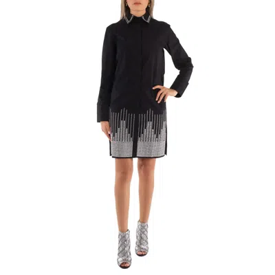 Rabanne Embellished Stud Shirt Dress In Blue