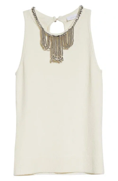 Rabanne Embellished Sweater In White