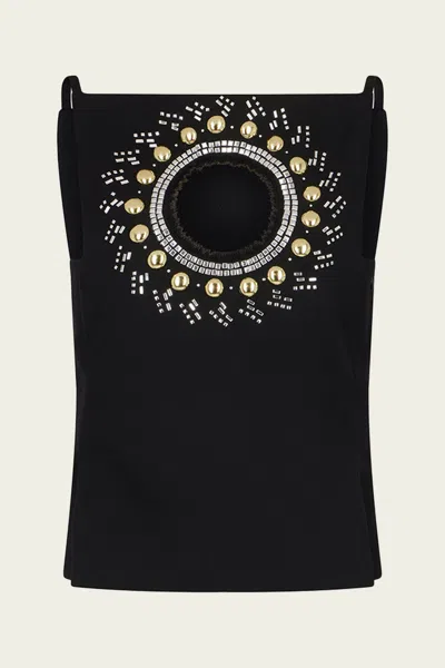 Rabanne Embellished Tank Top In Black