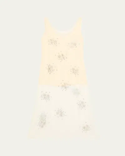 Rabanne Embellished Tulle Sleeveless Maxi Dress In Neutral