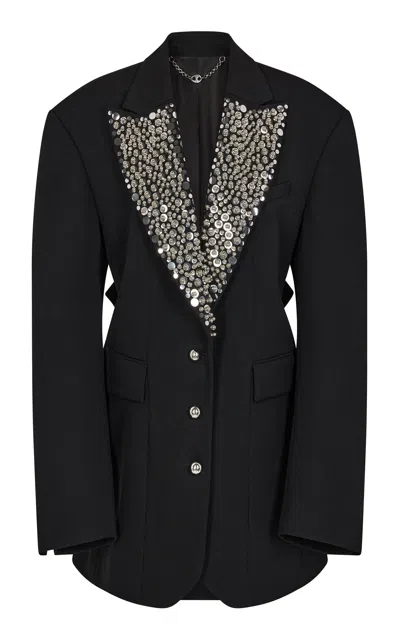 Rabanne Embellished Wool Blazer In Black