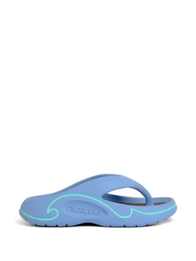 Rabanne Embossed-logo Thong-strap Flip-flops In Animal Print