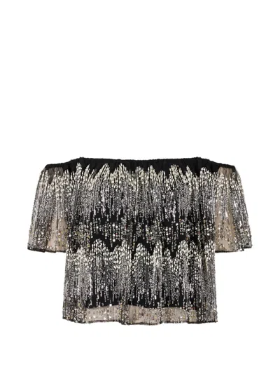 Rabanne Embroidered Blouse In Black