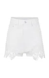 Rabanne Embroidered Denim Shorts In White