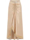 Rabanne Embroidered Eyelets Asymmetric Skirt In 中性色