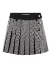 Rabanne Womens Stud-embellished Pleated Wool Mini Skirt Black In Black