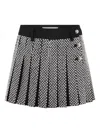Rabanne Womens Stud-embellished Pleated Wool Mini Skirt Black In Black