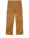 Rabanne Embroidered-logo Cargo Pants In Braun