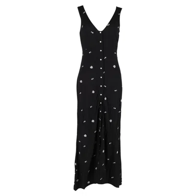 Rabanne Embroidered Maxi Dress In Black Viscose