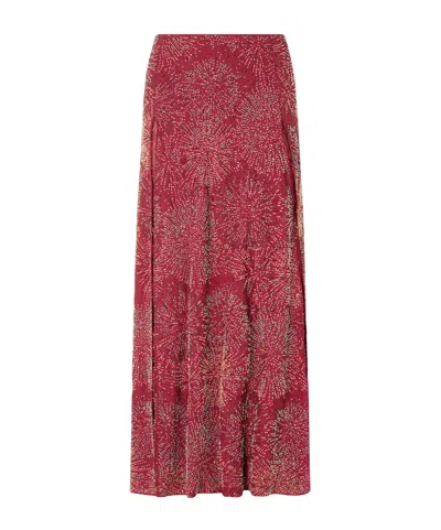 Rabanne Bead-embellished Chiffon Maxi Skirt In Red