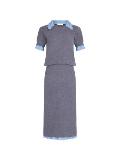 Rabanne Embroidered Satin-panelled Midi Dress In Multi