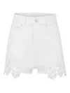 Rabanne Embroidered Scalloped-hem Shorts In White