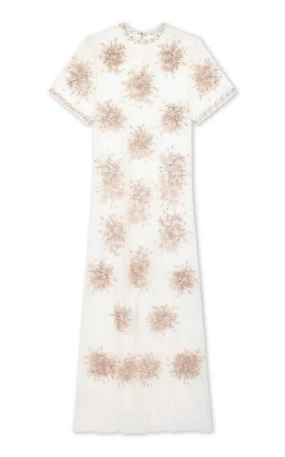 Rabanne Embroidered Sheer Maxi Dress In Clear