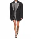 Rabanne Embroidered Wool Blazer In Black In Black