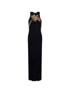 Rabanne Embellished Ribbed Stretch-cotton Midi Dress In Black