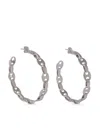 Rabanne Engraved Logo Earrings In Silver
