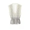 Rabanne Lace-trimmed Chainmail Blouse In Animal Print
