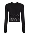 Rabanne Embellished Solid Jersey Second Skin Top In Black