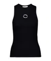 Rabanne Eyelet-detail Ribbed Tank Top In Black