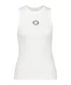 Rabanne Eyelet-detail Ribbed Tank Top In White