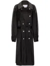 Rabanne Eyelet-detail Trench Coat In Schwarz