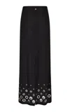 Rabanne Jupe Eyelet-embellished Jersey Maxi Skirt In Black