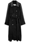 RABANNE RABANNE EYELET-EMBELLISHED SATIN TRENCH COAT