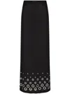 Rabanne Jupe Eyelet-embellished Jersey Maxi Skirt In 黑色