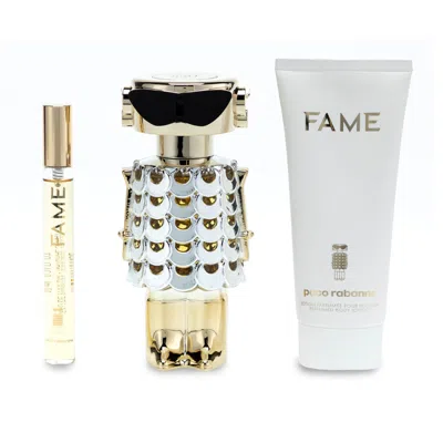 Rabanne Fame 3 Pcs Set For Women: 2.7 Eau De Parfum Spray + 0.33 Eau De Parfum Spray + 3.4 Body Lotion In Multi