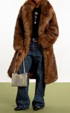 Rabanne Faux-fur Coat In Brown