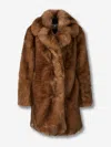Rabanne Faux Fur Coat In Brown
