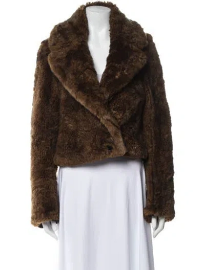 Pre-owned Rabanne Faux Fur Jacket In Brown