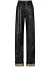 Rabanne Faux-leather Flared Trousers In Black