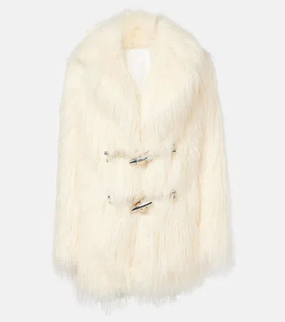 Rabanne Faux Shearling Jacket In White